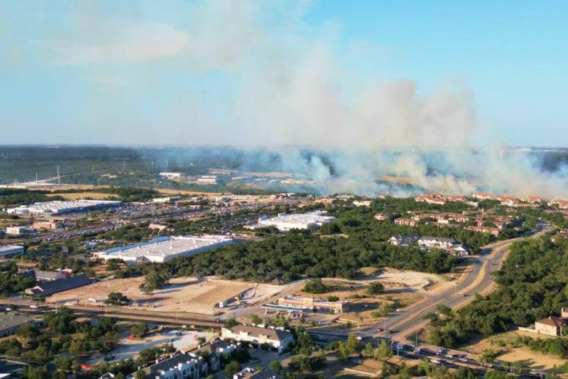 Brush Fire Destroys Building In Cedar Park
