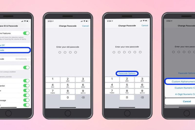 how to change passcode on iphone