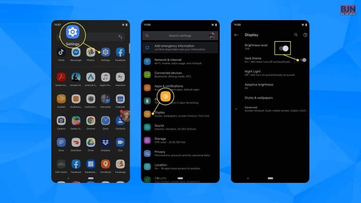 Enabling Dark Mode By Using Android Settings 