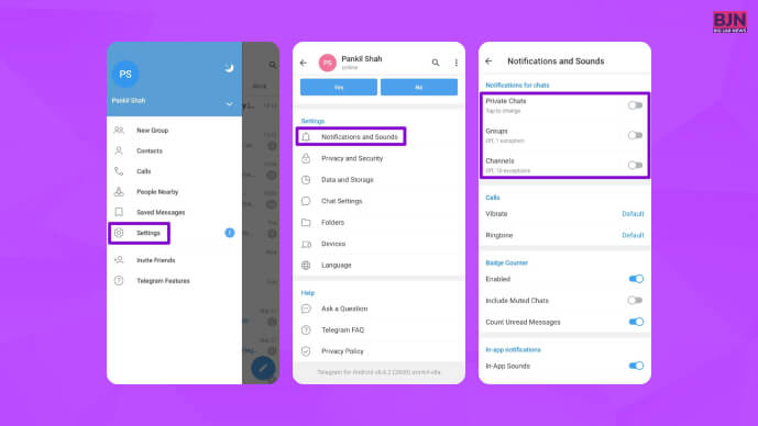 First, Enable The Telegram Notifications Settings  