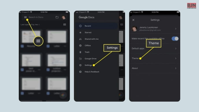 How To Enable Google Docs Dark Mode On An Ios Device?