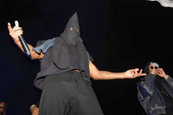 Kanye West Wears KKK-Style 'Hate’ Outfit In Miami At Vultures Album Party