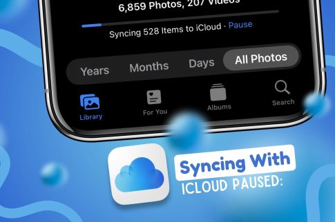 syncing with iCloud paused